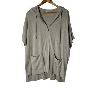 Barefoot Dreams‎ Cardigan Sz XXS XS Cozy Chic Ultra Lite Short Sleeve Zip Hoodie